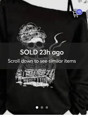 SOLD!  Black Skeleton Graphic Women's Cold Shoulder Sweater